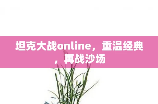 坦克大战online，重温经典，再战沙场