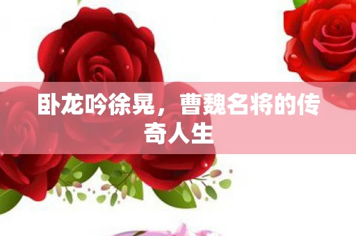 卧龙吟徐晃，曹魏名将的传奇人生