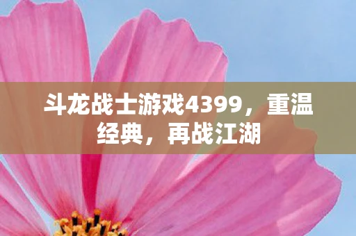 斗龙战士游戏4399，重温经典，再战江湖
