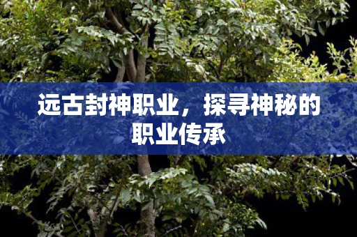 远古封神职业，探寻神秘的职业传承