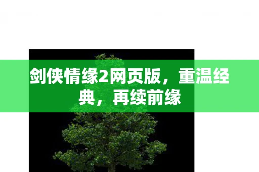 剑侠情缘2网页版，重温经典，再续前缘