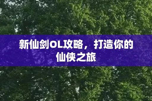 新仙剑OL攻略，打造你的仙侠之旅