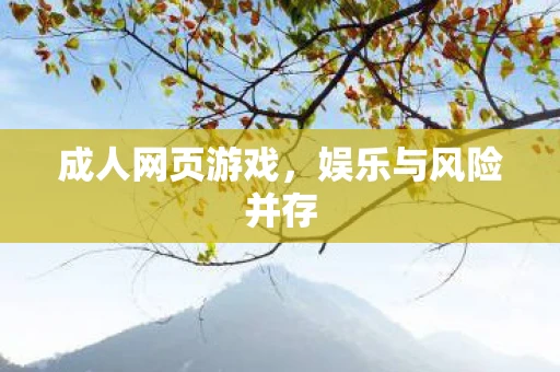 成人网页游戏，娱乐与风险并存