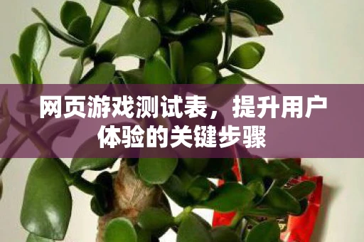 网页游戏测试表，提升用户体验的关键步骤