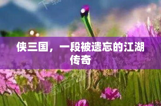 侠三国，一段被遗忘的江湖传奇