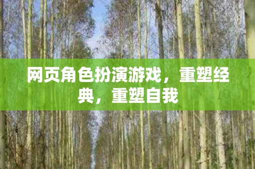 网页角色扮演游戏，重塑经典，重塑自我