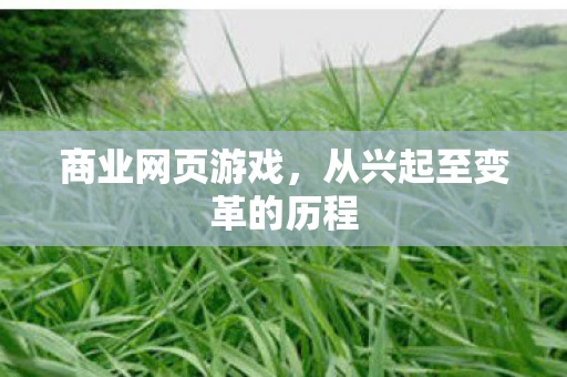 商业网页游戏，从兴起至变革的历程