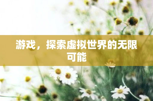 游戏，探索虚拟世界的无限可能