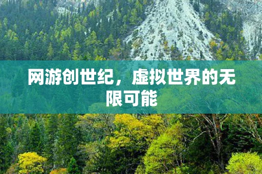 网游创世纪，虚拟世界的无限可能