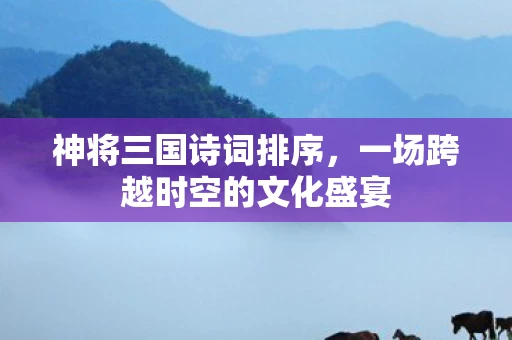 神将三国诗词排序，一场跨越时空的文化盛宴