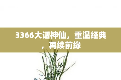 3366大话神仙，重温经典，再续前缘