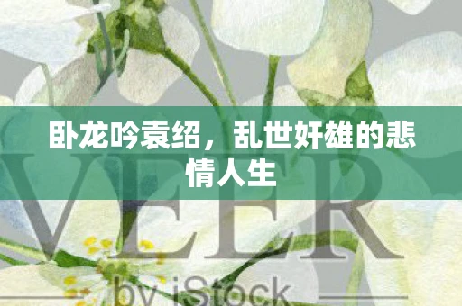 卧龙吟袁绍，乱世奸雄的悲情人生