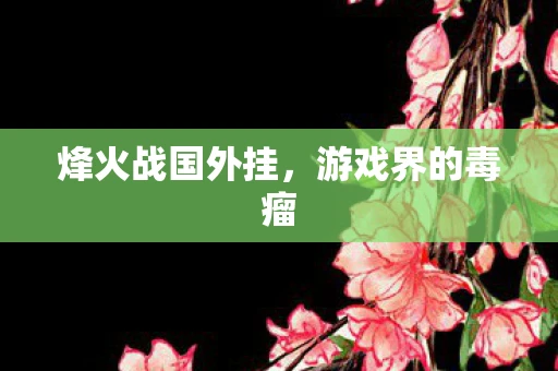 烽火战国外挂，游戏界的毒瘤