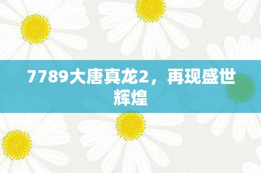 7789大唐真龙2，再现盛世辉煌
