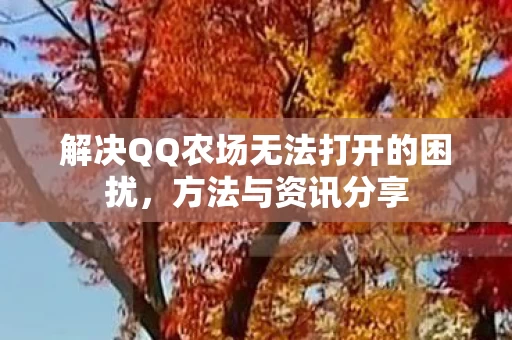 解决QQ农场无法打开的困扰图片