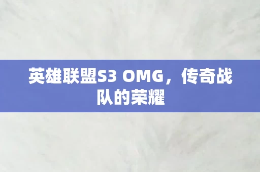 英雄联盟S3 OMG图片
