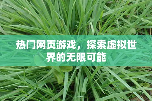 热门网页游戏，探索虚拟世界的无限可能