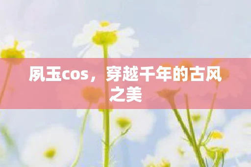 夙玉cos，穿越千年的古风之美