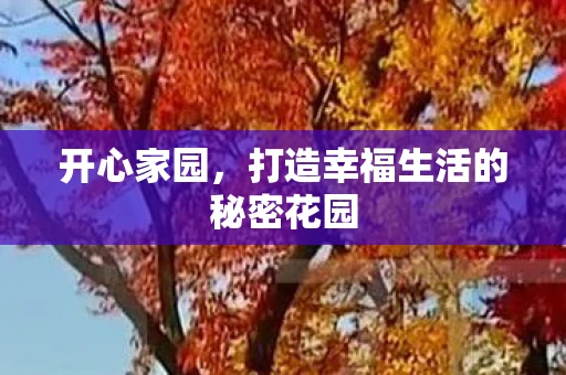 开心家园，打造幸福生活的秘密花园