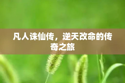 凡人诛仙传，逆天改命的传奇之旅