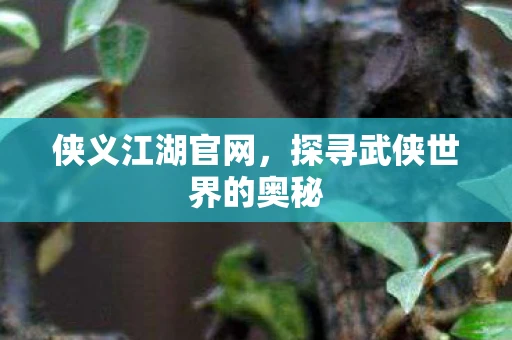 侠义江湖官网，探寻武侠世界的奥秘