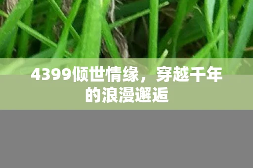 4399倾世情缘，穿越千年的浪漫邂逅