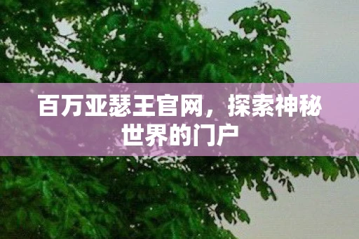 百万亚瑟王官网，探索神秘世界的门户