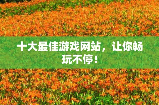 十大最佳游戏网站，让你畅玩不停！