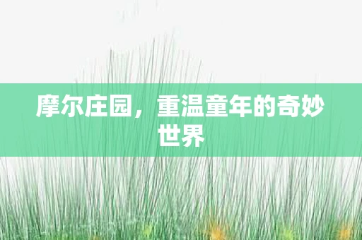 摩尔庄园，重温童年的奇妙世界