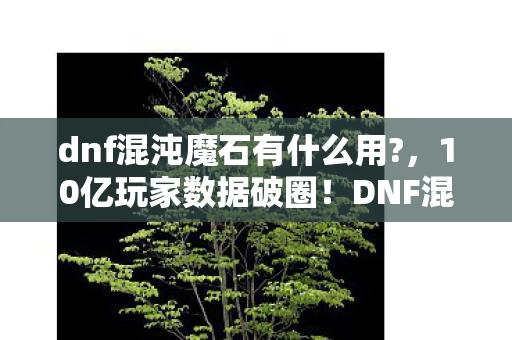 DNF混沌魔石竟成音乐综艺时尚圈新宠图片
