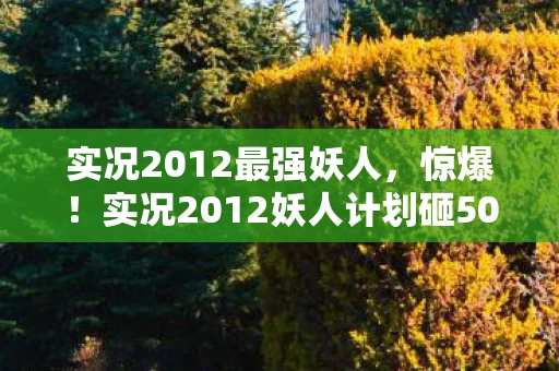 实况2012妖人计划砸500万竟藏惊天隐情图片
