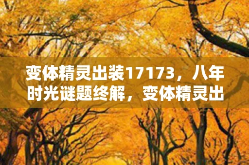 变体精灵出装17173，八年时光谜题终解，变体精灵出装成绝响，泪目收场