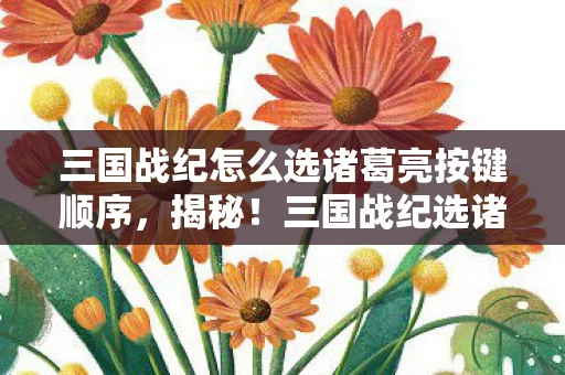 三国战纪怎么选诸葛亮按键顺序,揭秘!三国战纪选诸葛亮的3大猫腻,99%玩家被坑到上头 三国战纪怎么选诸葛亮按键顺序,揭秘!三国战纪选诸葛亮的3大猫腻,99%玩家被坑到上头