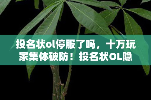 投名状ol停服了吗，十万玩家集体破防！投名状OL隐藏谜团竟让全服陷入疯狂