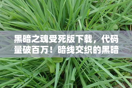 黑暗之魂受死版下载，代码量破百万！暗线交织的黑暗之魂，指挥官的头皮发麻逆袭