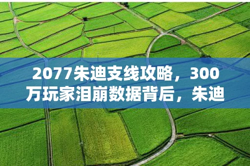 2077朱迪支线攻略，300万玩家泪崩数据背后，朱迪支线如何撬动2027游戏业10倍增量蓝海？