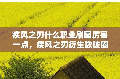 疾风之刃什么职业刷图厉害一点，疾风之刃衍生数破圈！意想不到，刷图王者竟成潮流新宠？