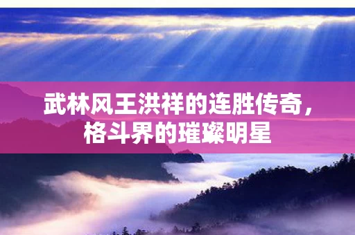 武林风王洪祥的连胜传奇图片