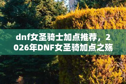 dnf女圣骑士加点推荐，2026年DNF女圣骑加点之殇，那些年，谁在频道喊别走让我鼻子一酸
