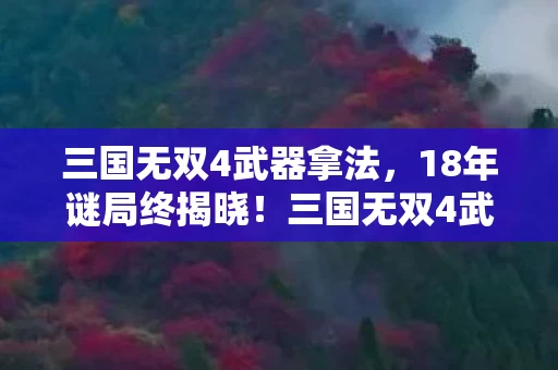 三国无双4武器拿法,18年谜局终揭晓!三国无双4武器消亡史,泪目真相竟藏于此 三国无双4武器拿法,18年谜局终揭晓!三国无双4武器消亡史,泪目真相竟藏于此