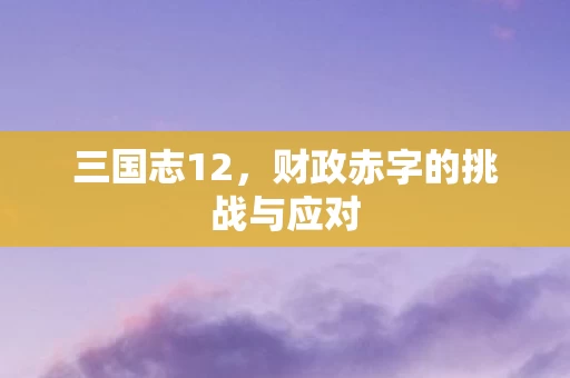 财政赤字的挑战与应对图片