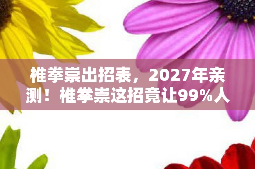 椎拳崇出招表,2027年亲测!椎拳崇这招竟让99%人体验后集体破防? 椎拳崇出招表,2027年亲测!椎拳崇这招竟让99%人体验后集体破防?