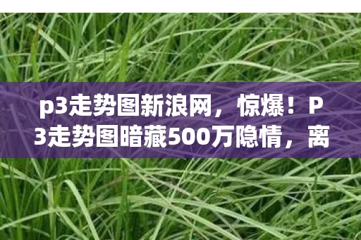 p3走势图新浪网，惊爆！P3走势图暗藏500万隐情，离职老兵拍桌揭秘吓你一跳！