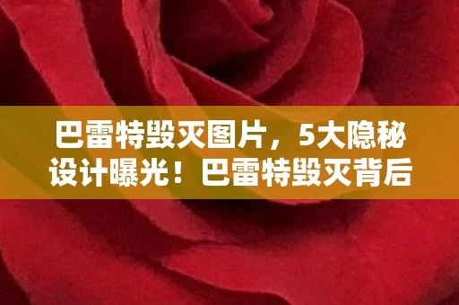 巴雷特毁灭图片,5大隐秘设计曝光!巴雷特毁灭背后藏着多少玩家未知的震撼? 巴雷特毁灭图片,5大隐秘设计曝光!巴雷特毁灭背后藏着多少玩家未知的震撼?