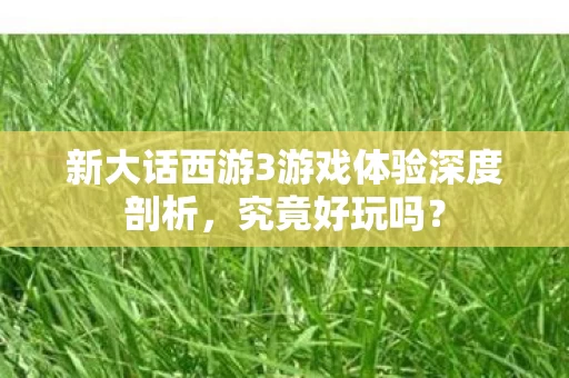 新大话西游3游戏体验深度剖析图片