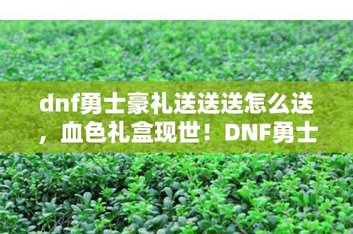 dnf勇士豪礼送送送怎么送,血色礼盒现世!DNF勇士离奇失踪,暗夜密语藏惊天悬案 dnf勇士豪礼送送送怎么送,血色礼盒现世!DNF勇士离奇失踪,暗夜密语藏惊天悬案