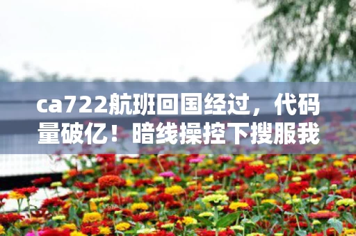 ca722航班回国经过,代码量破亿!暗线操控下搜服我去玩让玩家头皮发麻的数字暴动 ca722航班回国经过,代码量破亿!暗线操控下搜服我去玩让玩家头皮发麻的数字暴动
