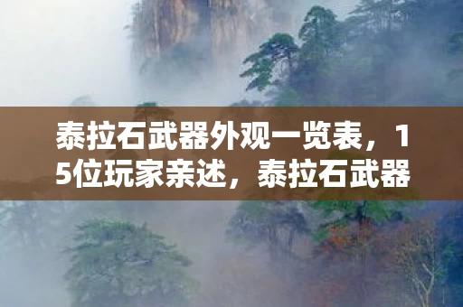 泰拉石武器外观一览表,15位玩家亲述,泰拉石武器疑点重重,真相让人绷不住! 泰拉石武器外观一览表,15位玩家亲述,泰拉石武器疑点重重,真相让人绷不住!