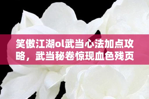笑傲江湖ol武当心法加点攻略,武当秘卷惊现血色残页!2027年心法加点悬案,暗夜真气竟引魂归? 笑傲江湖ol武当心法加点攻略,武当秘卷惊现血色残页!2027年心法加点悬案,暗夜真气竟引魂归?