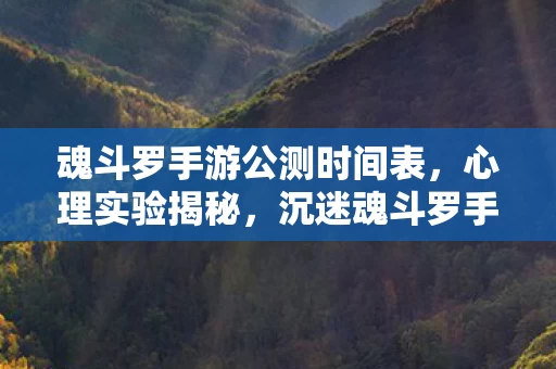 魂斗罗手游公测时间表图片